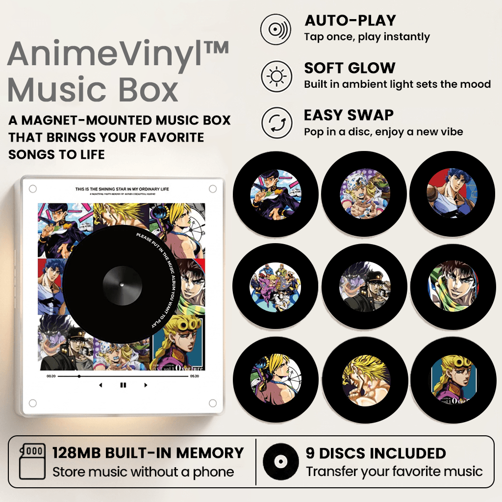 AnimeVinyl™ Music Box Plus 9 Mini Vinyl Records