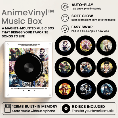 AnimeVinyl™ Music Box Plus 9 Mini Vinyl Records