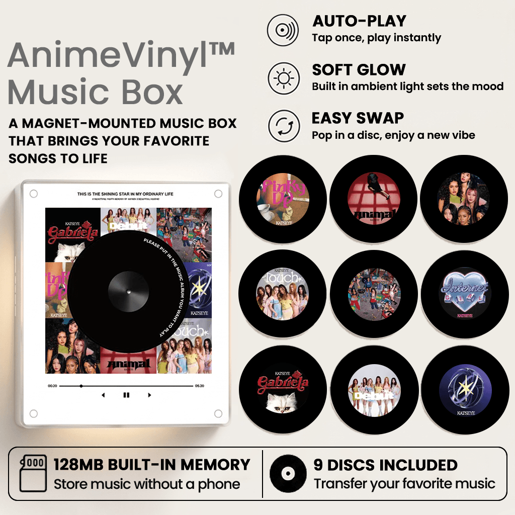 AnimeVinyl™ Music Box Plus 9 Mini Vinyl Records
