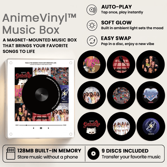 AnimeVinyl™ Music Box Plus 9 Mini Vinyl Records